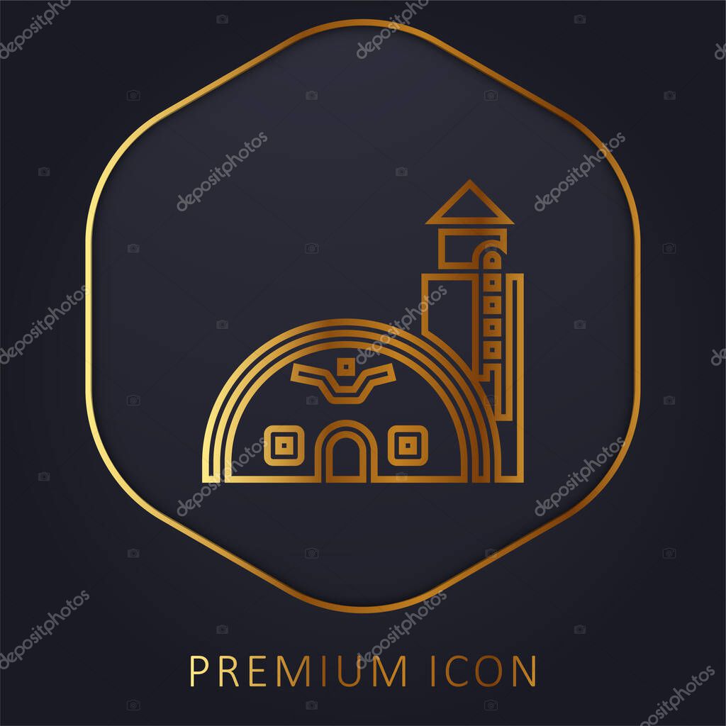 Base golden line premium logo or icon