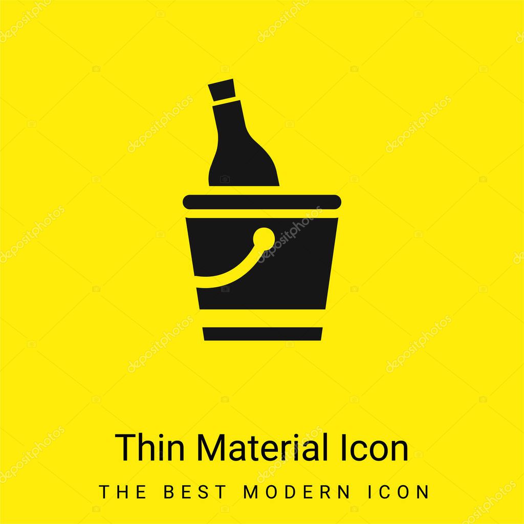 Bottle And Ice Bucket minimal bright yellow material icon