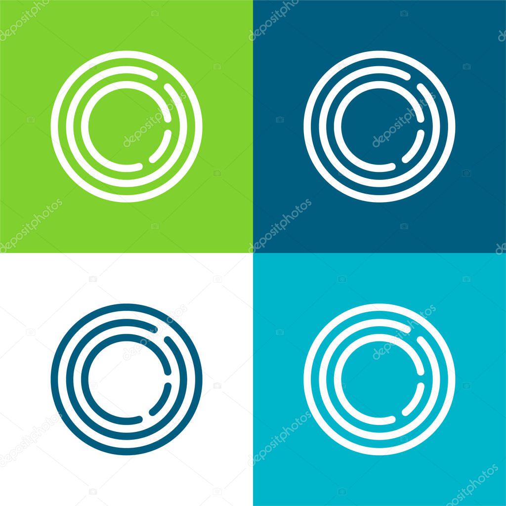 Big Frisbee Flat four color minimal icon set