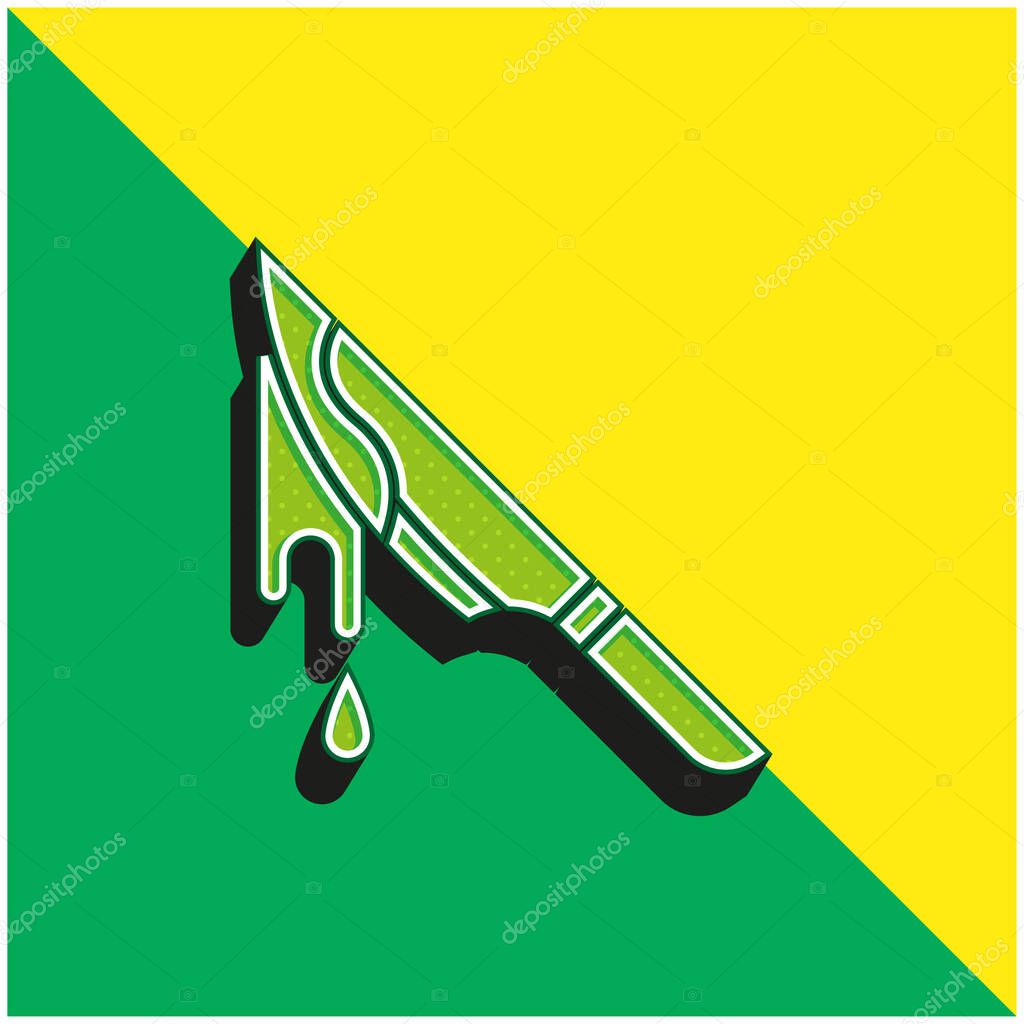 Bloody Green and yellow modern 3d vector icon logo