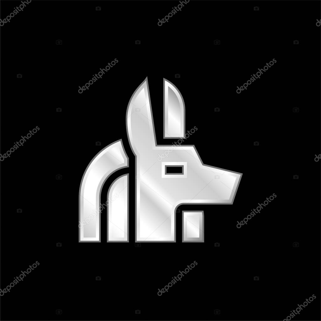 Anubis silver plated metallic icon