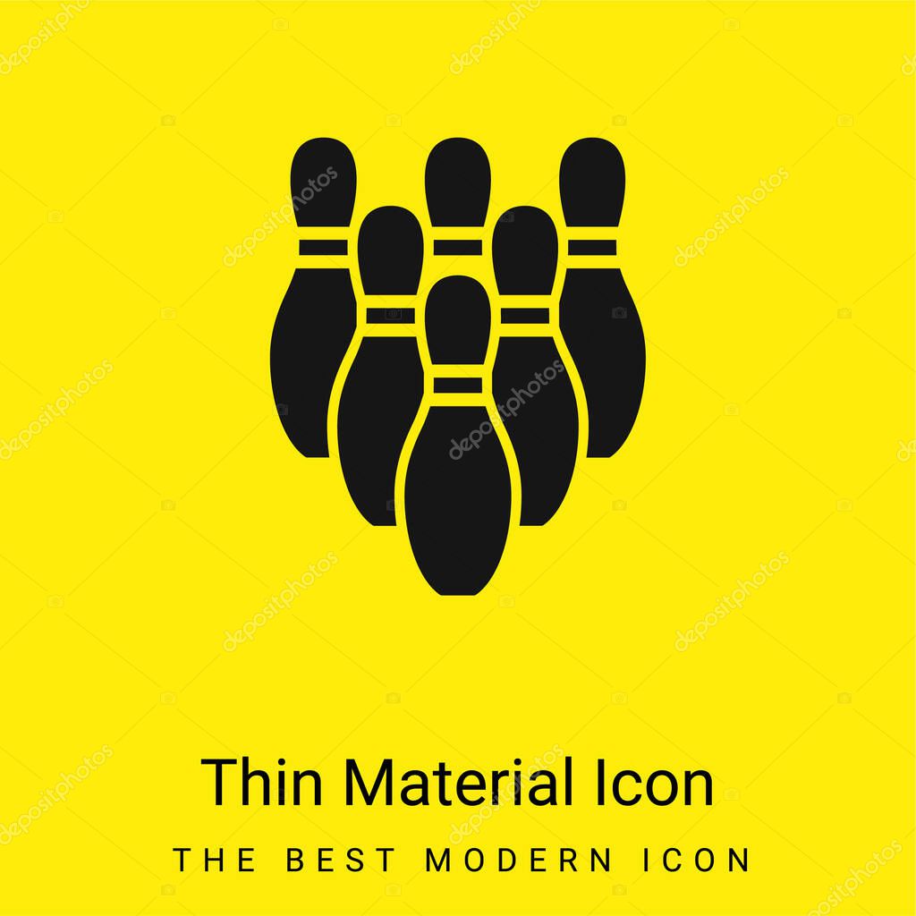 Bowling Pins minimal bright yellow material icon