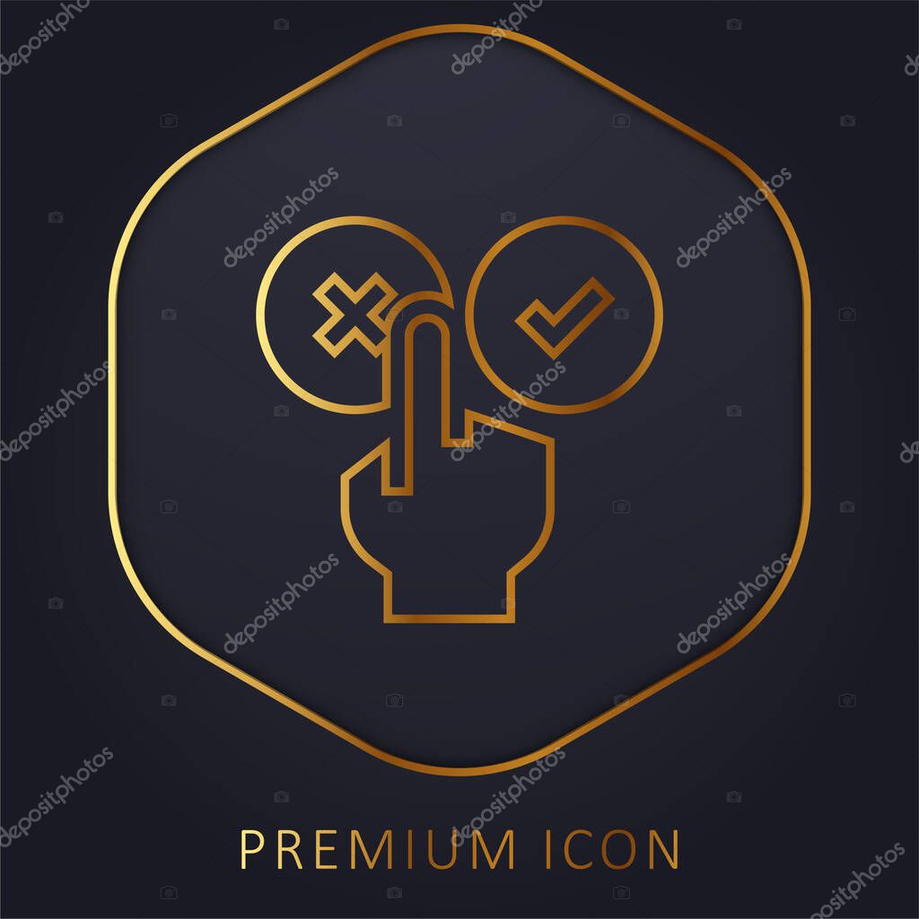 Bad Review golden line premium logo or icon