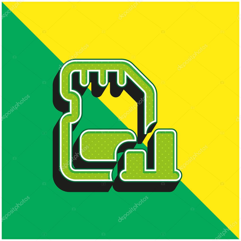 Bar Graph Green and yellow modern 3d vector icon logo