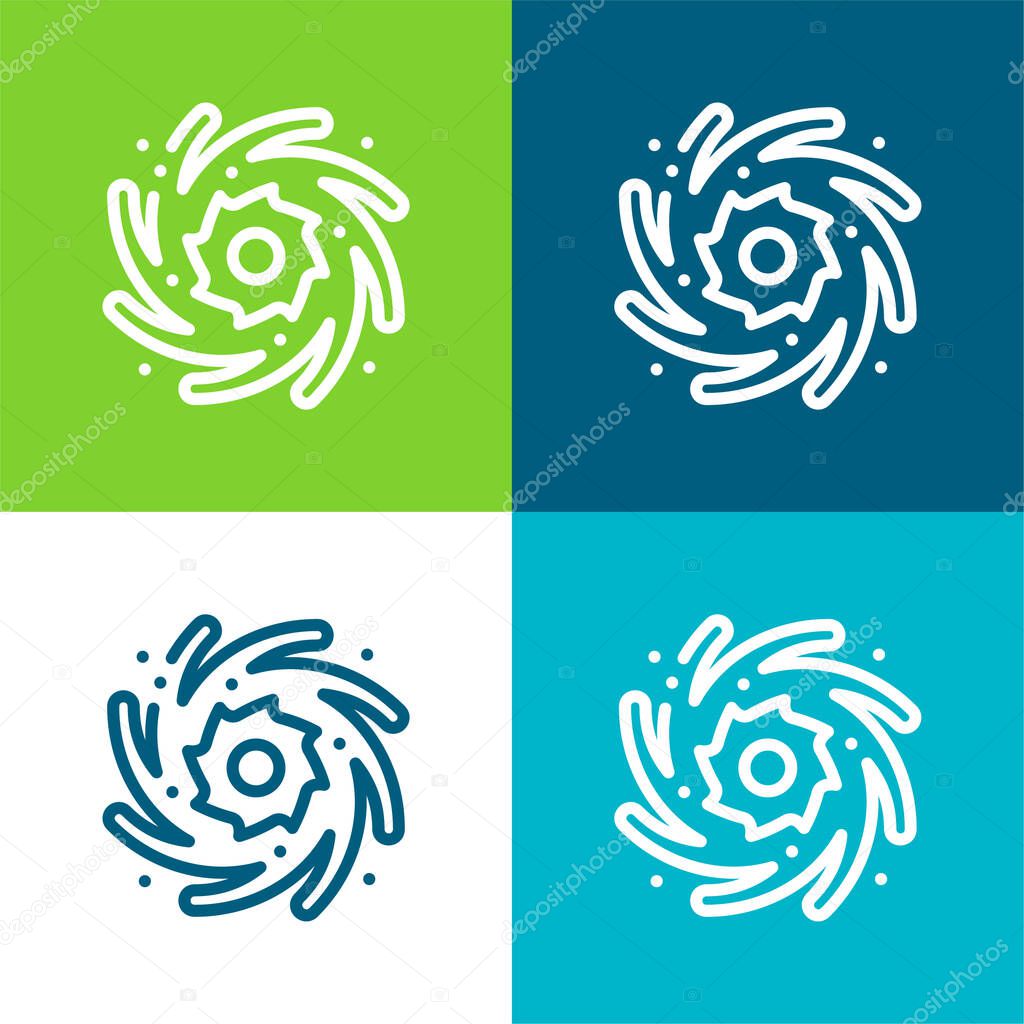 Black Hole Flat four color minimal icon set