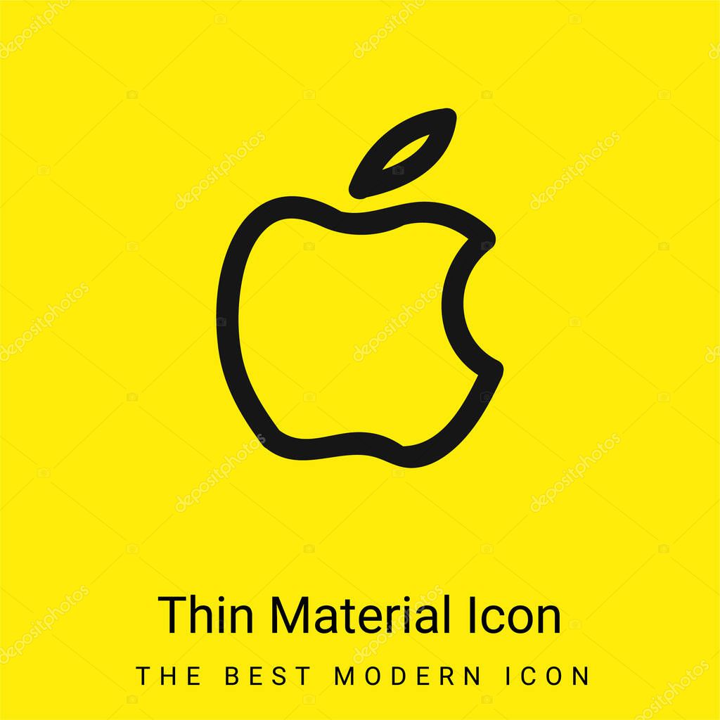 Apple Brand Hand Drawn Logo Outline minimal bright yellow material icon
