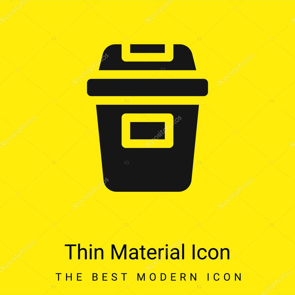 Bin minimal bright yellow material icon
