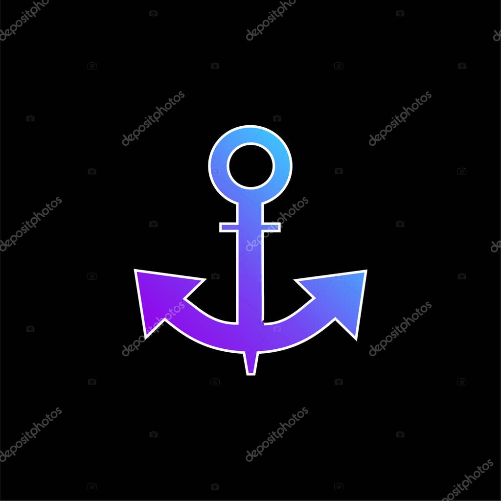 Boat Anchor blue gradient vector icon