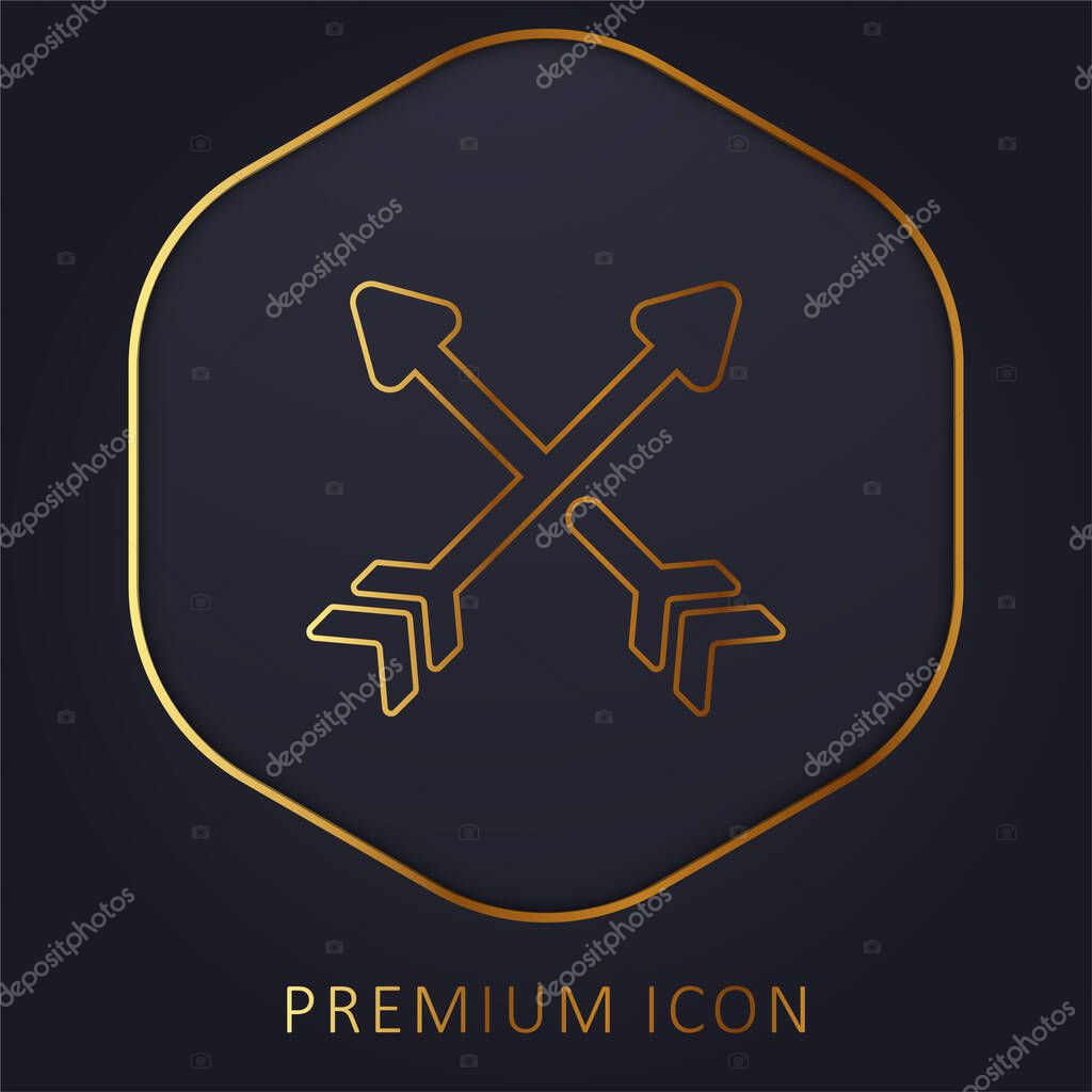 Arrows golden line premium logo or icon