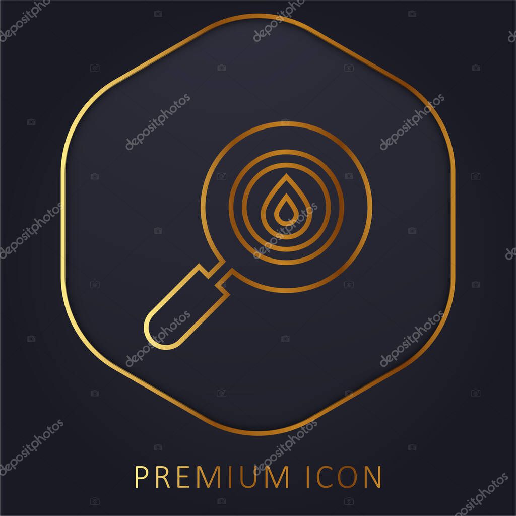 Blood Test golden line premium logo or icon