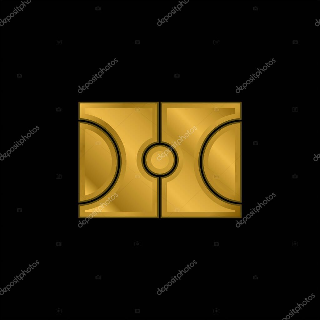 Basketball gold plated metalic icon or logo vector