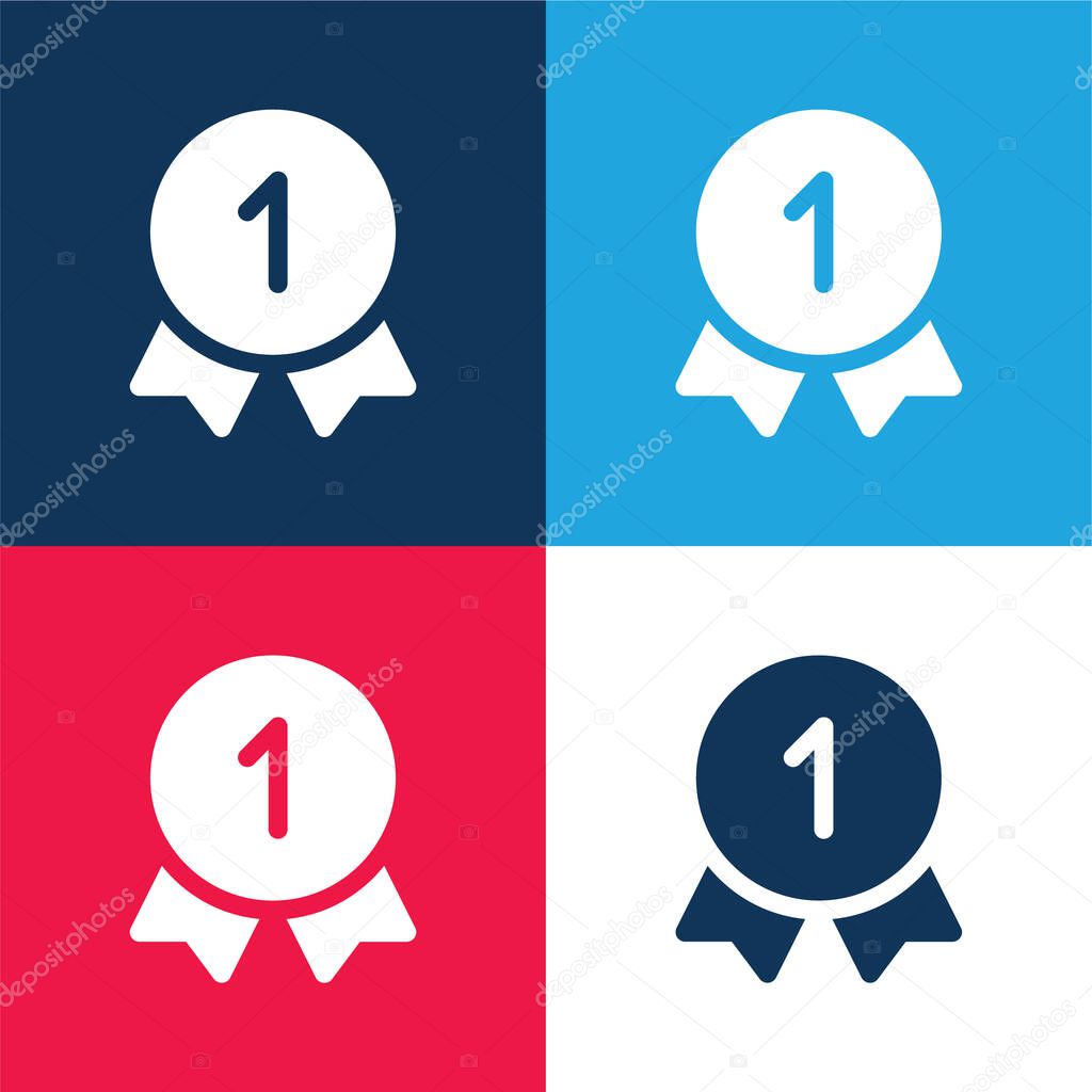 Best blue and red four color minimal icon set