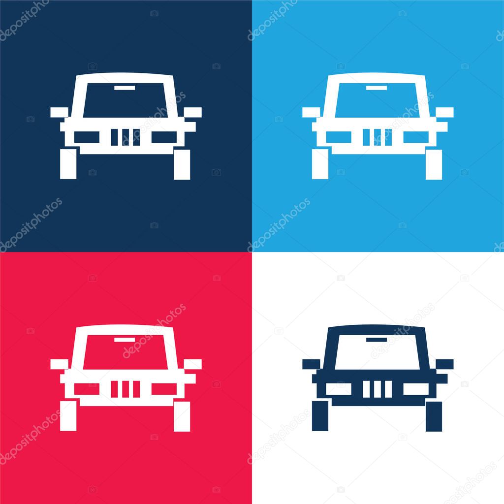 All Terrain Vehicle blue and red four color minimal icon set