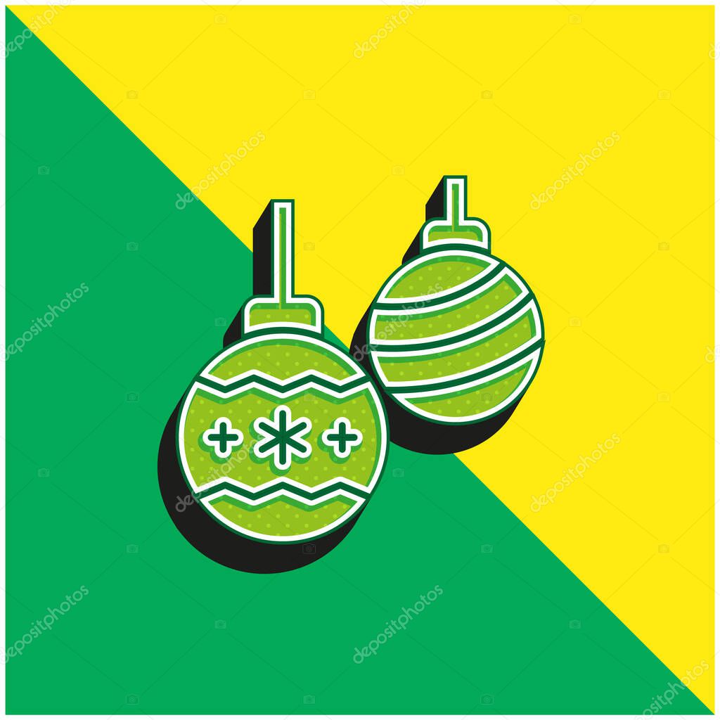 Bauble Green and yellow modern 3d vector icon logo
