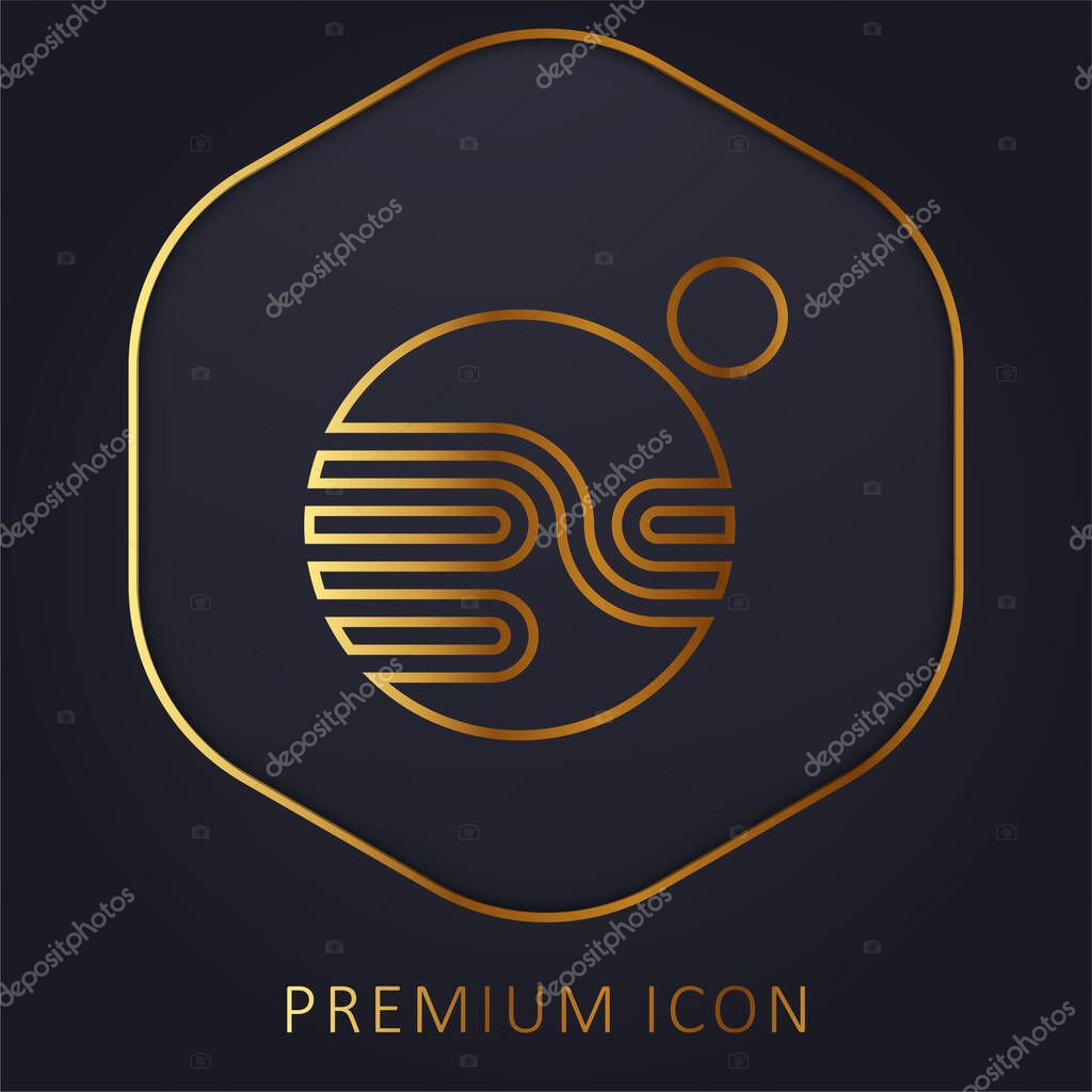 Astronomy golden line premium logo or icon
