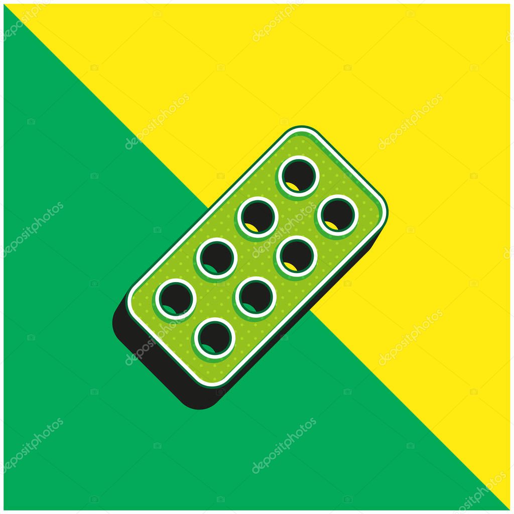 Antibiotics Green and yellow modern 3d vector icon logo