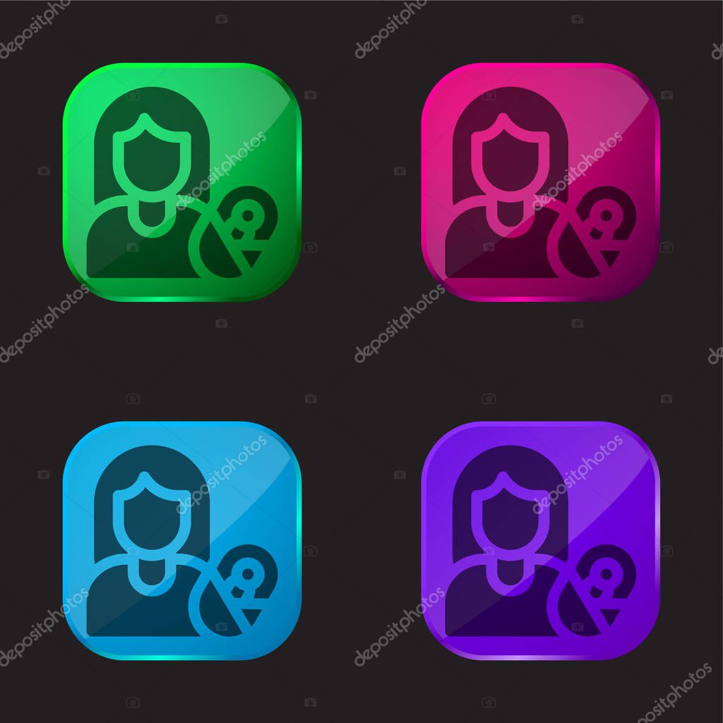 Adoptive Mother four color glass button icon