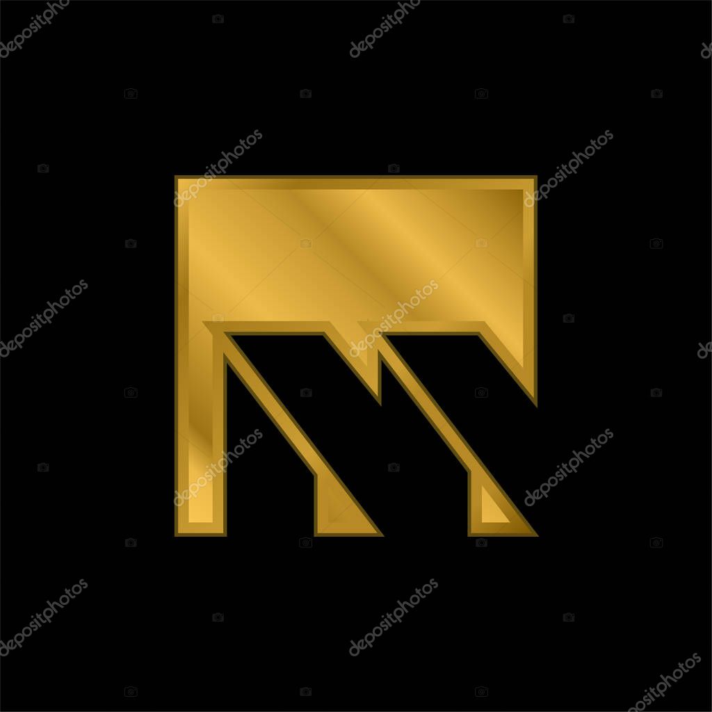 Brasilia Metro Logo gold plated metalic icon or logo vector