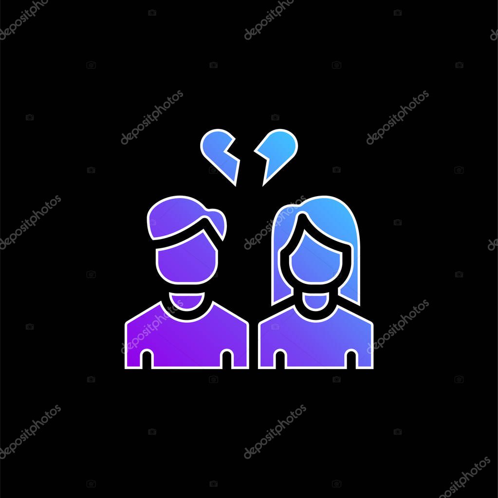 Break Up blue gradient vector icon