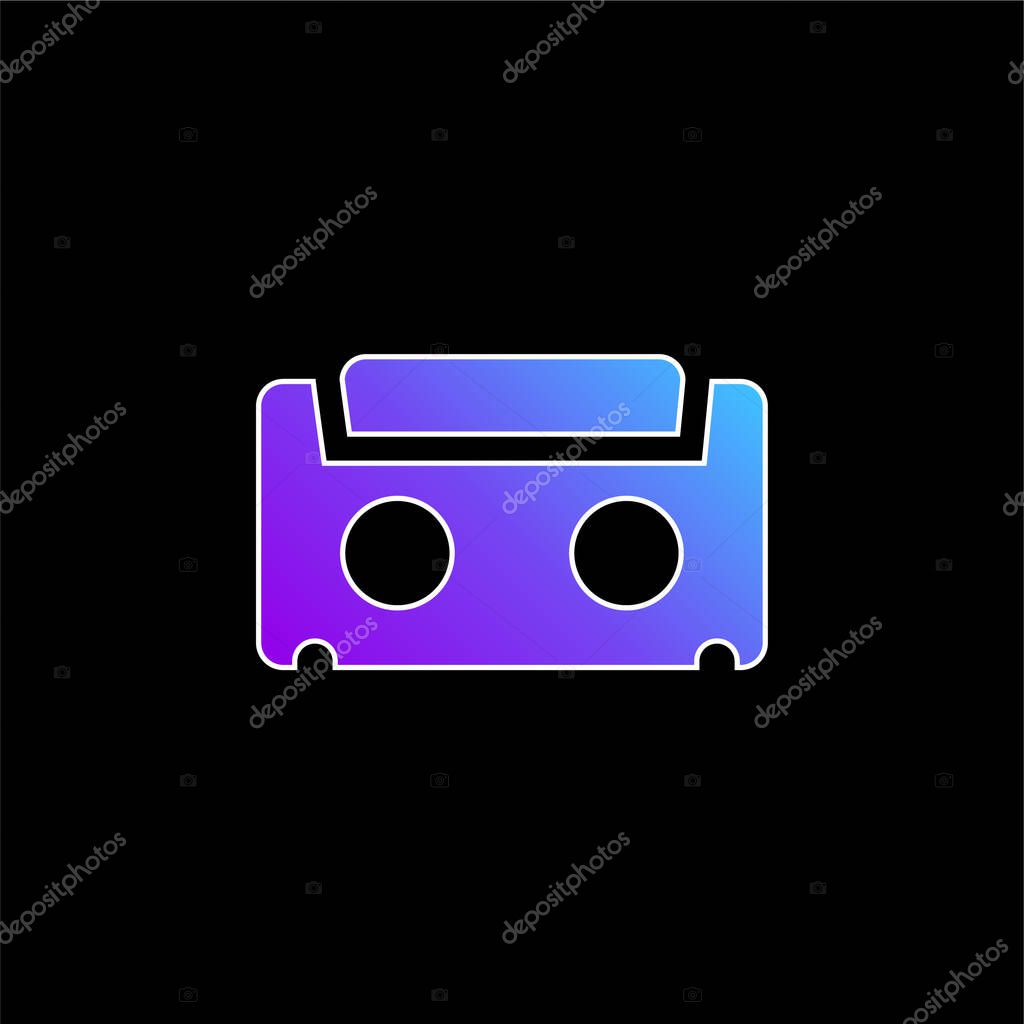 Audiotape blue gradient vector icon