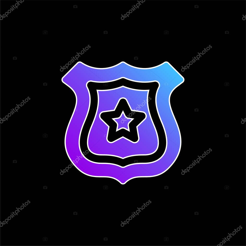Badge blue gradient vector icon