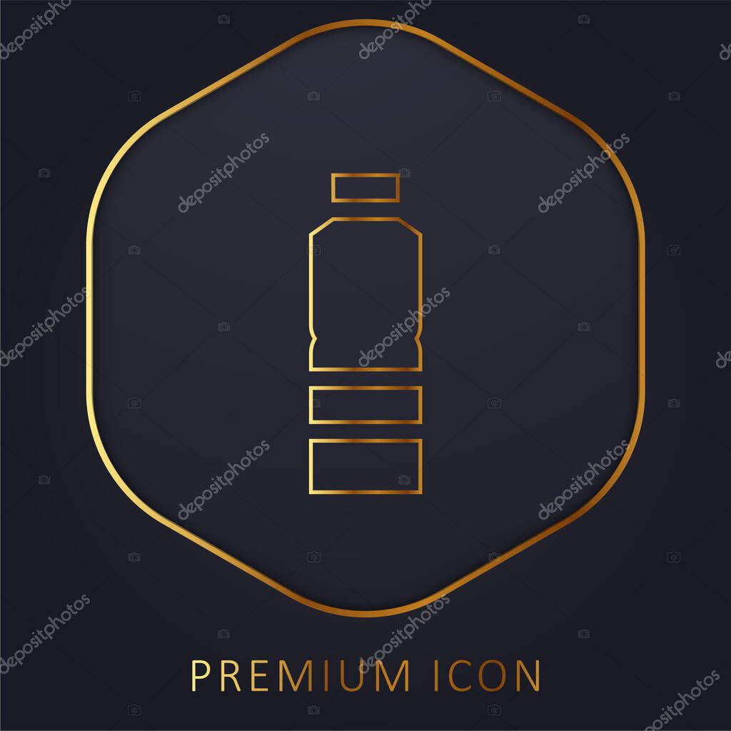 Bottle golden line premium logo or icon
