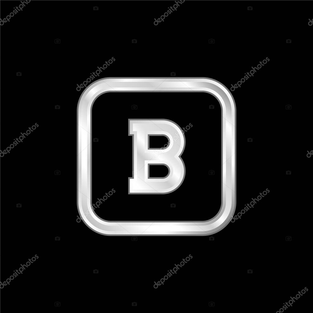Bold Button silver plated metallic icon