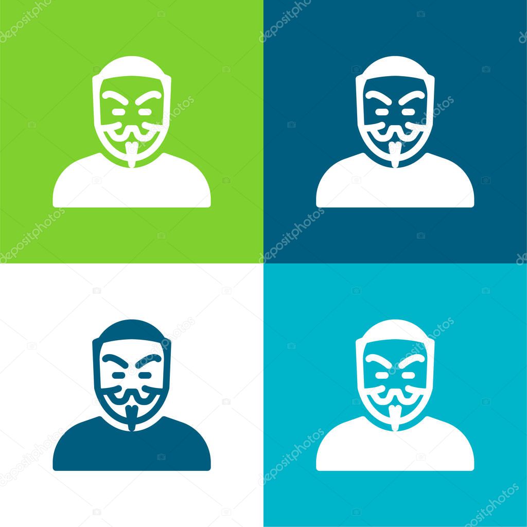 Anonymous Flat four color minimal icon set
