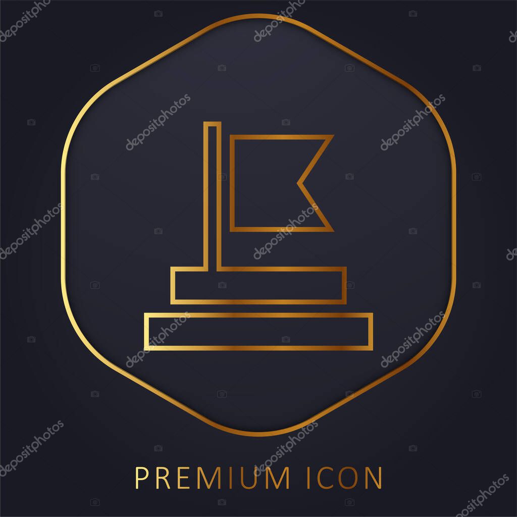 Achievement golden line premium logo or icon