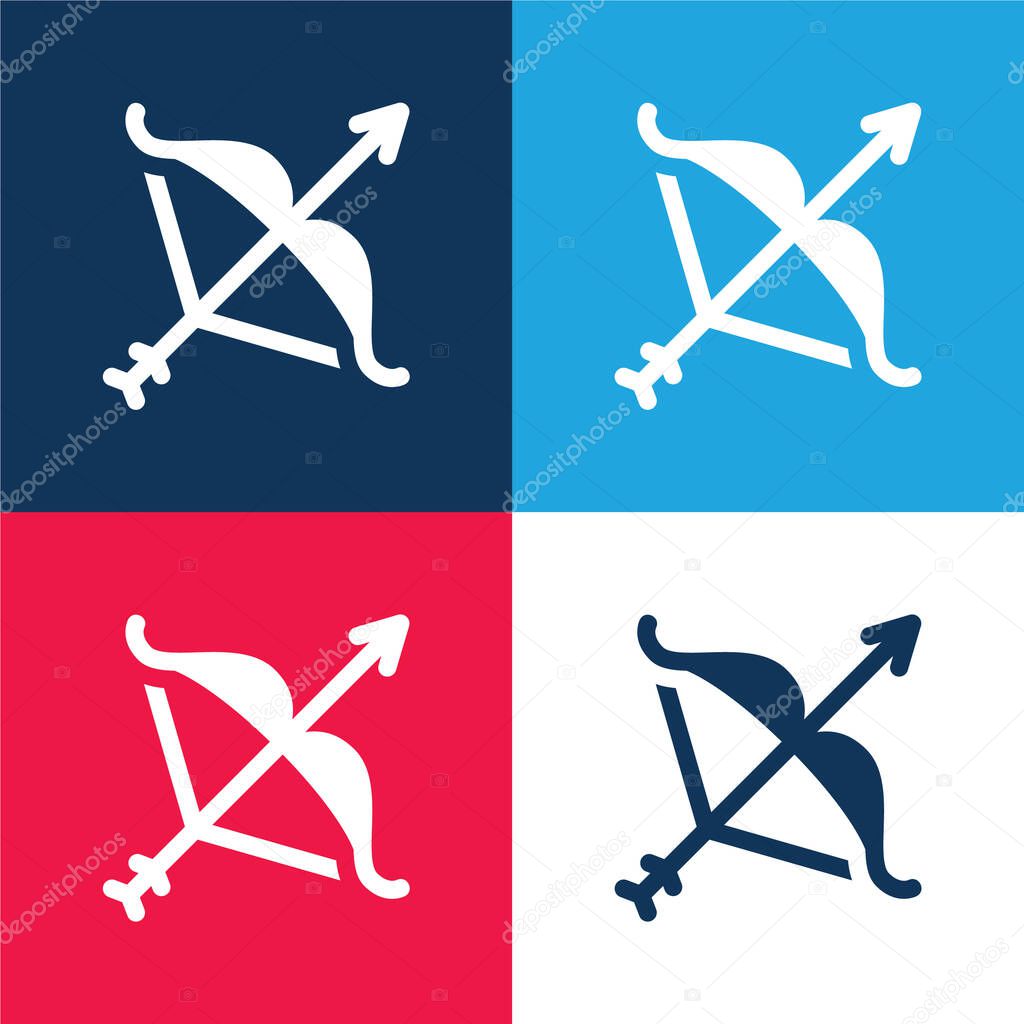 Artemis blue and red four color minimal icon set