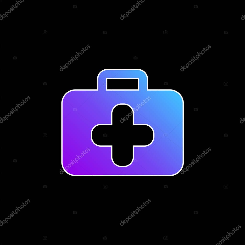 Briefcase blue gradient vector icon