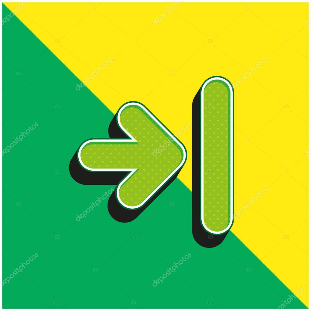 Arrow To Last Track Green and yellow modern 3d vector icon logo