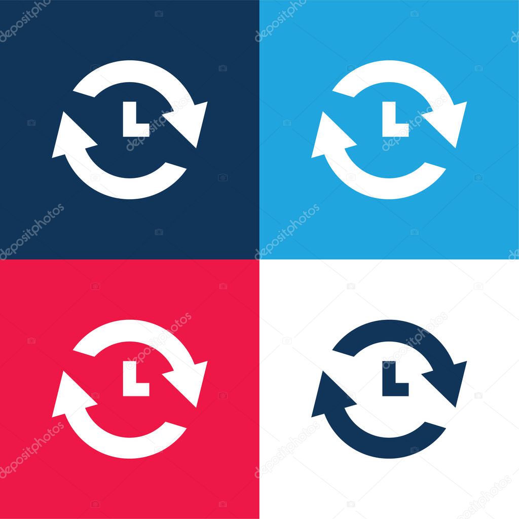 Analyze blue and red four color minimal icon set