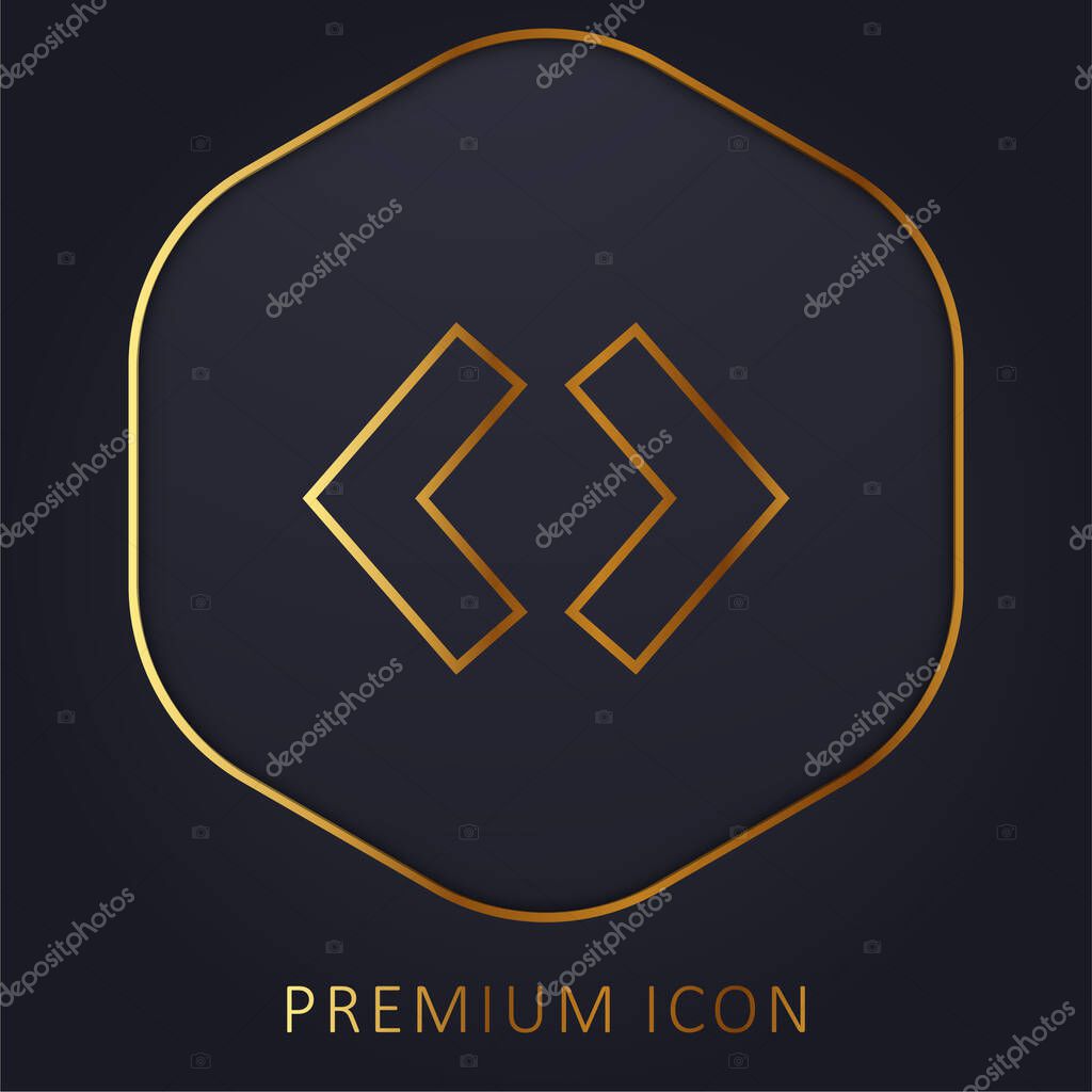 Braces golden line premium logo or icon