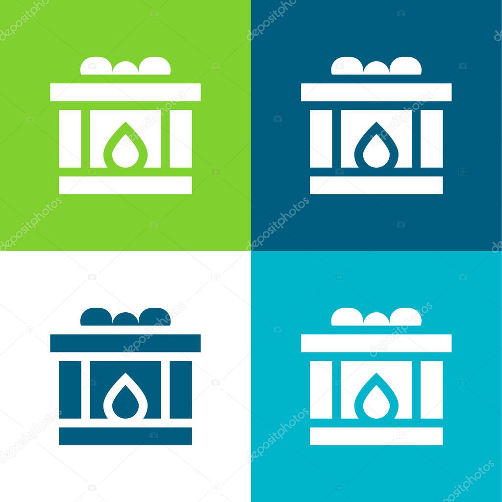 Blood Donation Flat four color minimal icon set
