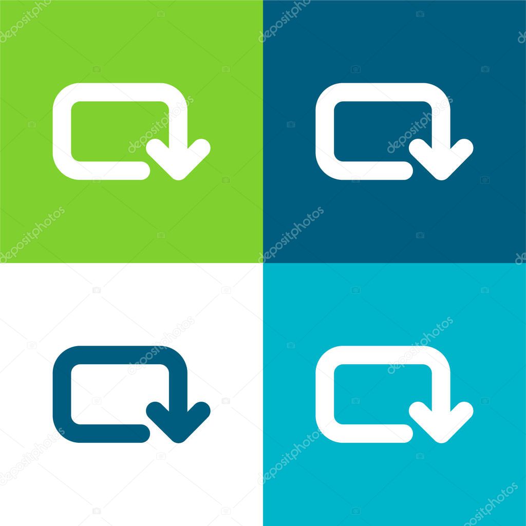 Arrow Of Rounded Rectangular Clockwise Rotation Flat four color minimal icon set