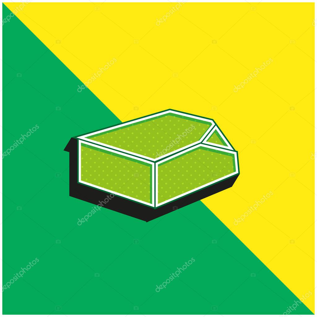 Box Organization Tool Green and yellow modern 3d vector icon logo