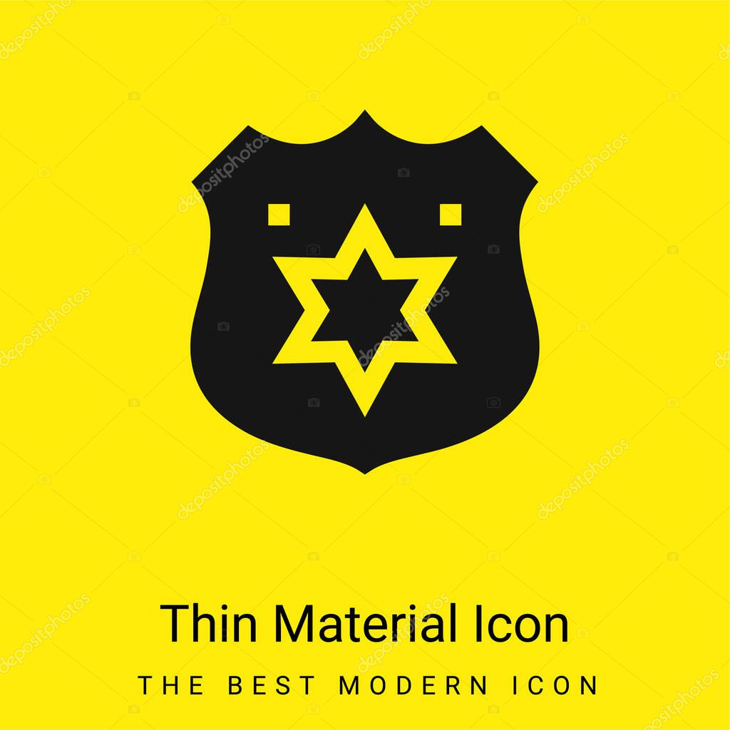 Badge minimal bright yellow material icon
