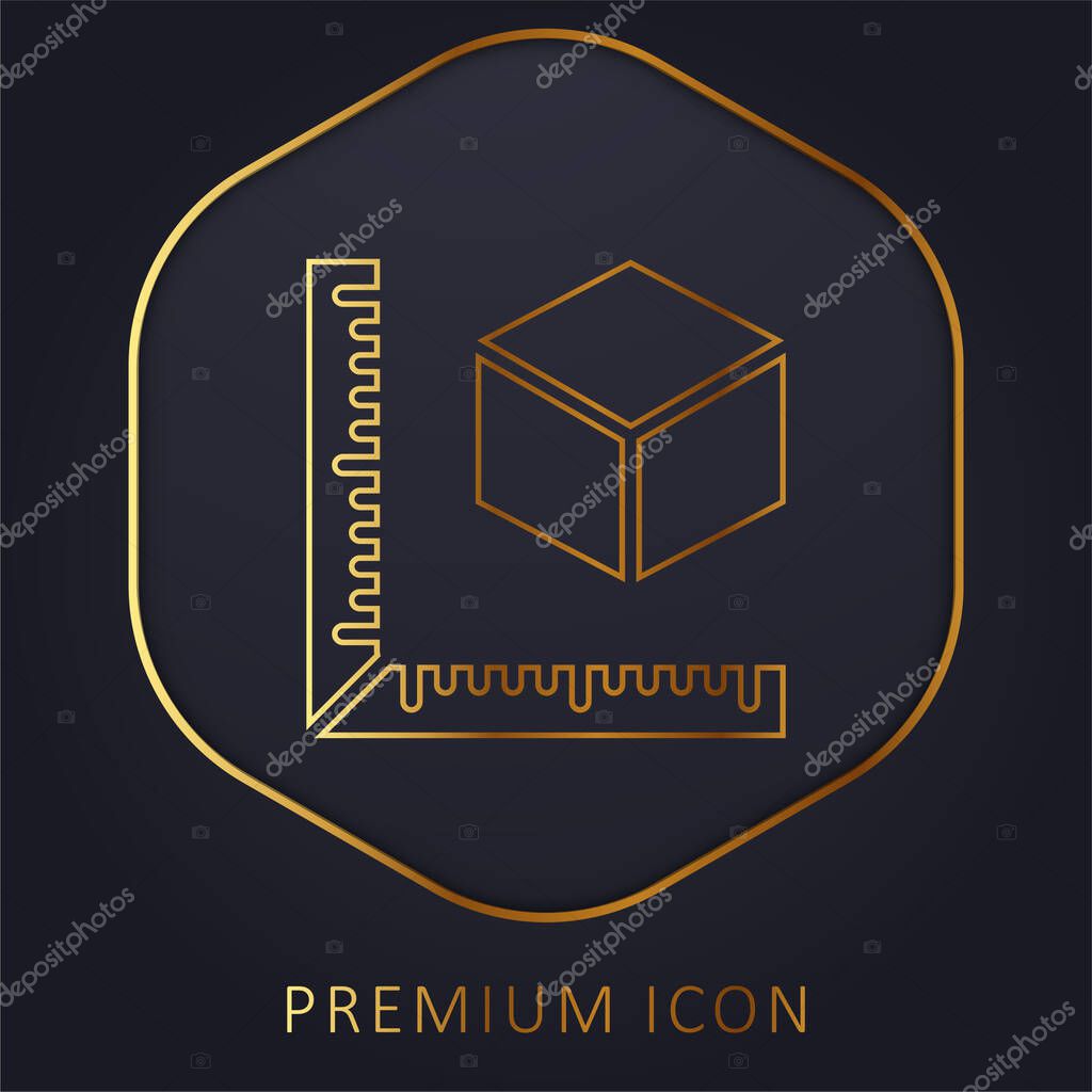 3d Printing Measure golden line premium logo or icon