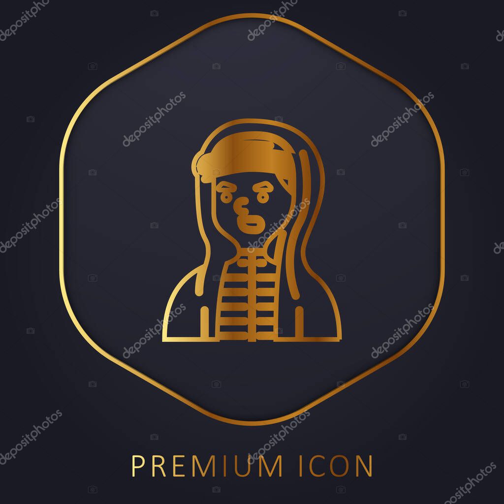 Boy golden line premium logo or icon