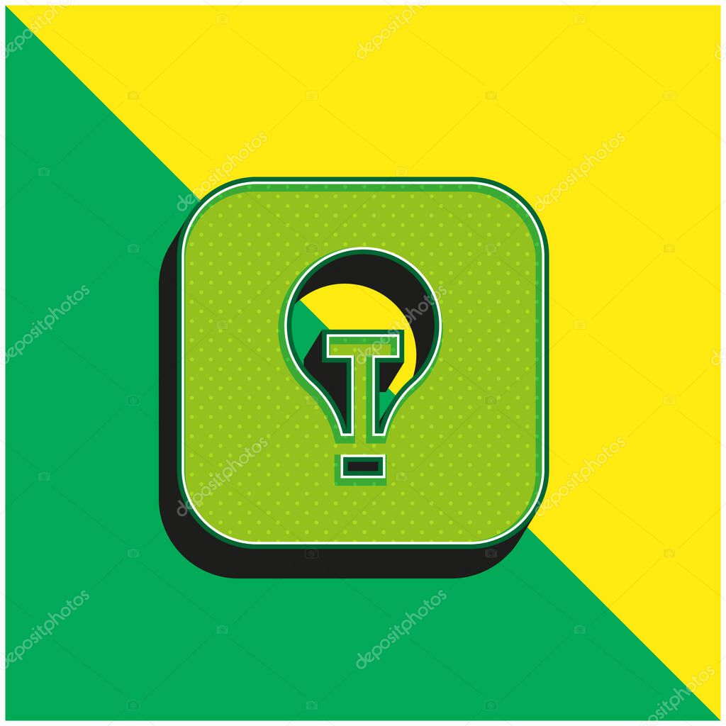Apple Green and yellow modern 3d vector icon logo