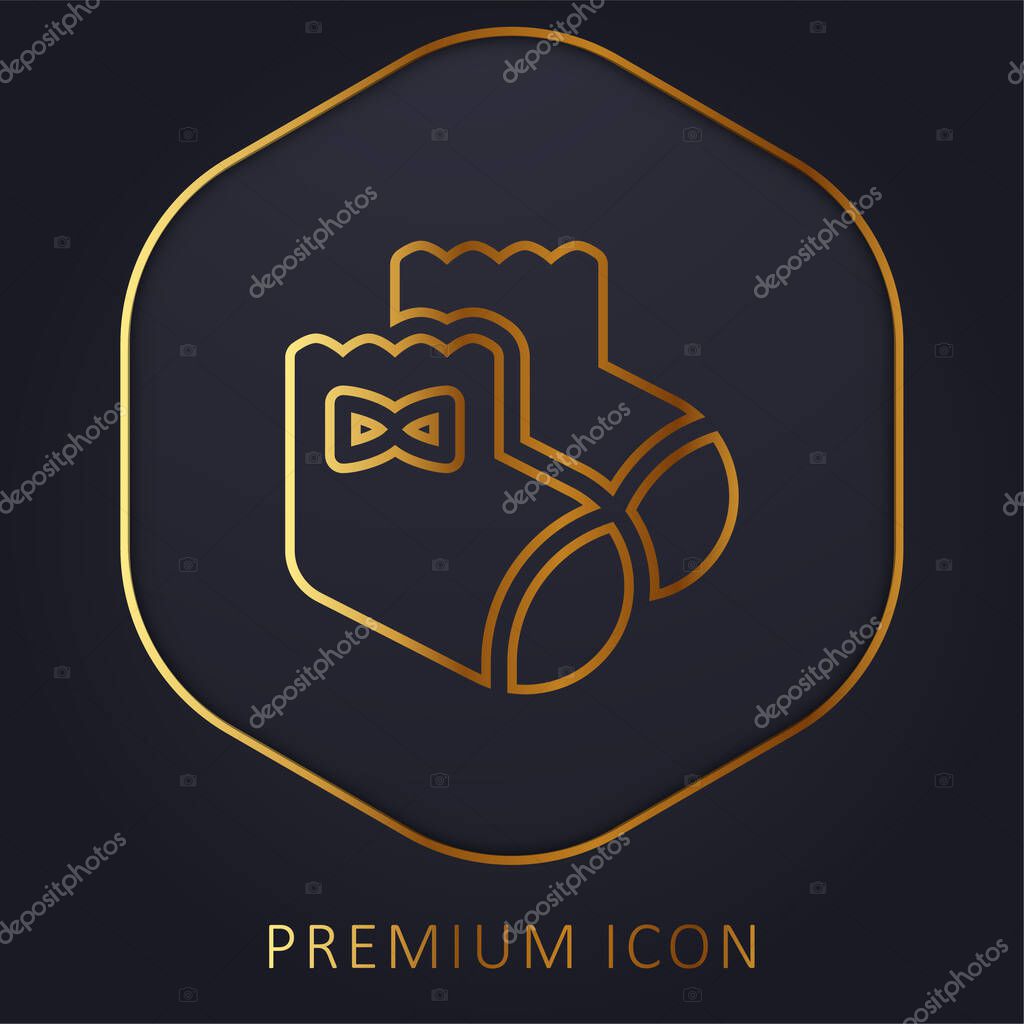 Baby Socks golden line premium logo or icon