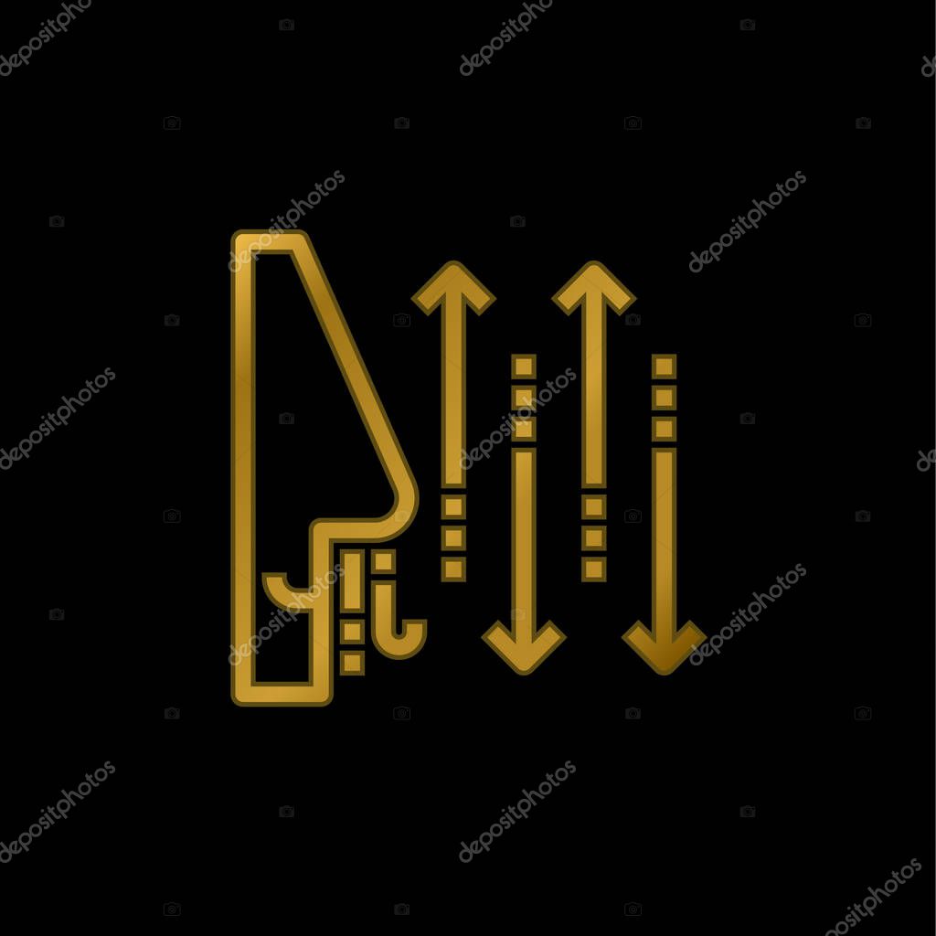 Breathing gold plated metalic icon or logo vector