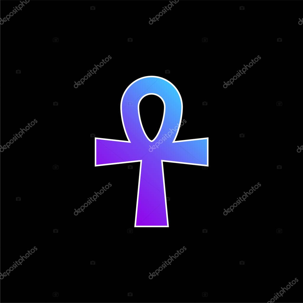 Ankh blue gradient vector icon