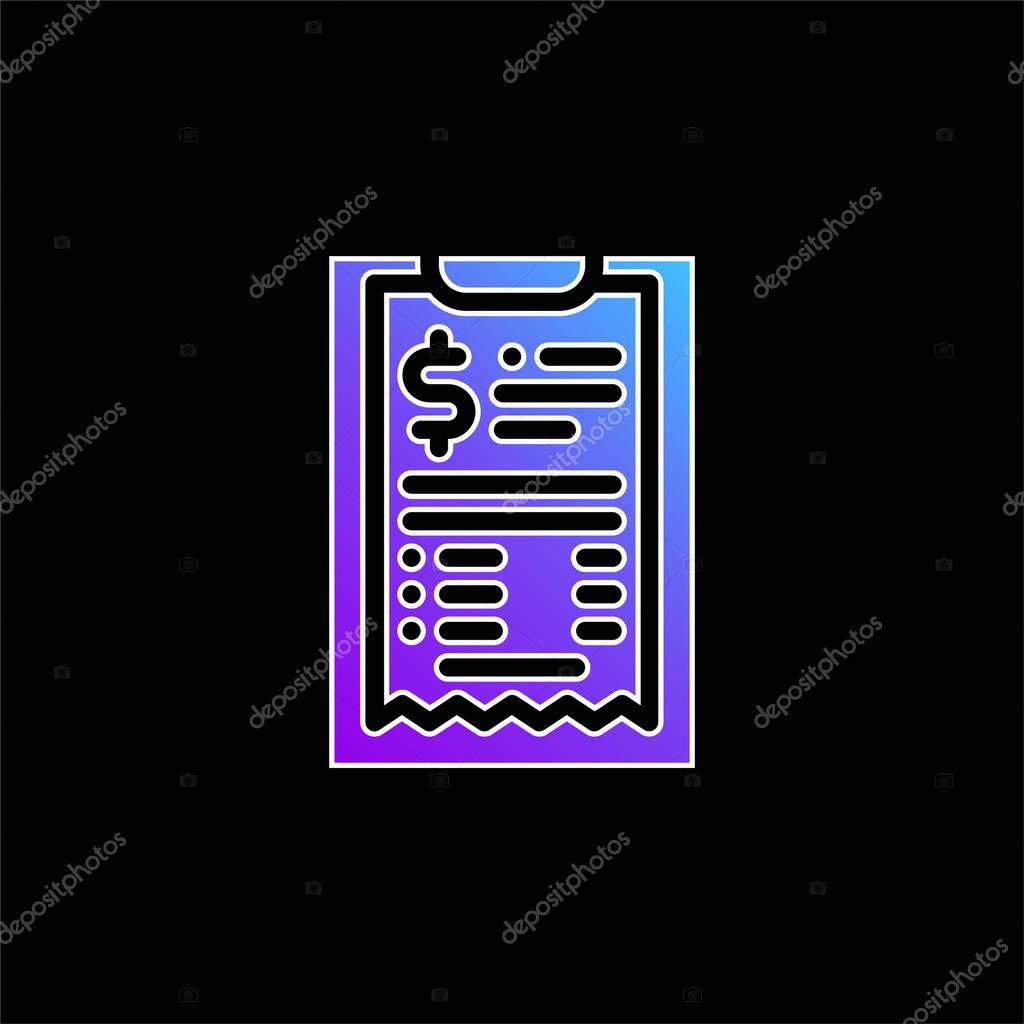 Bill blue gradient vector icon