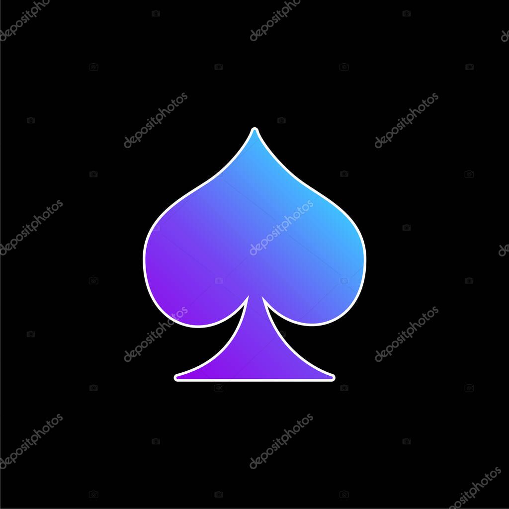 Ace Of Spades blue gradient vector icon