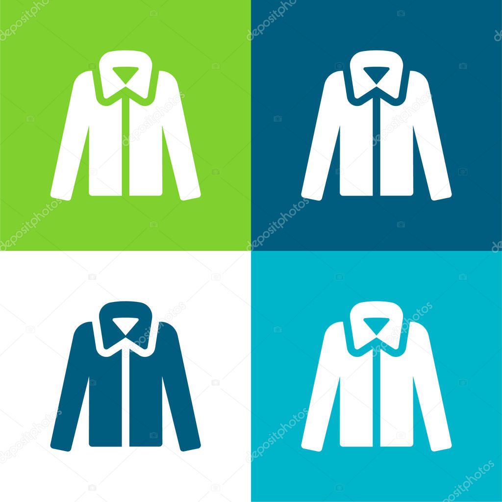 Blouse Flat four color minimal icon set