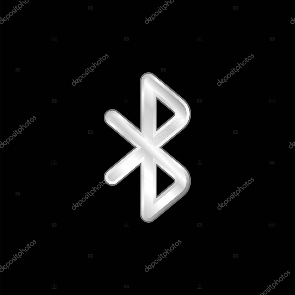 Big Bluetooth Logo silver plated metallic icon