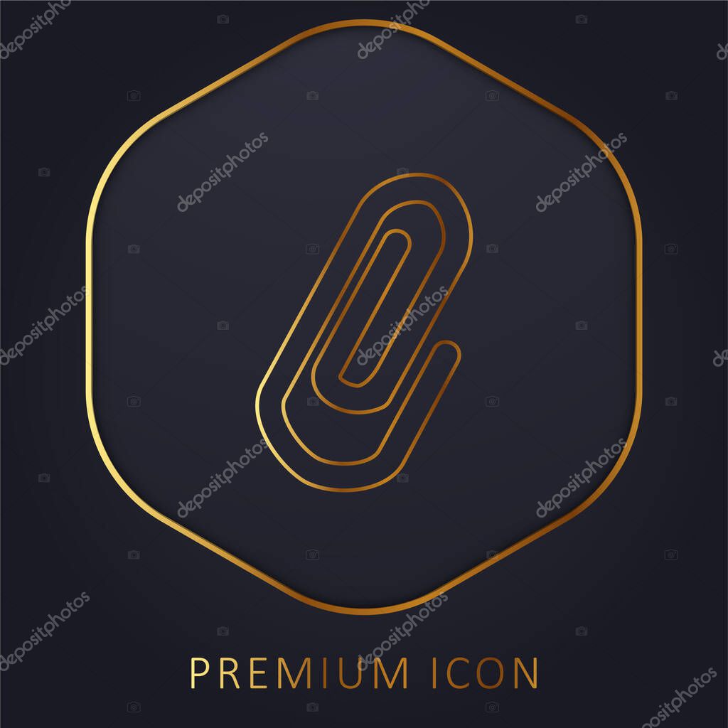 Aluminum Clip golden line premium logo or icon