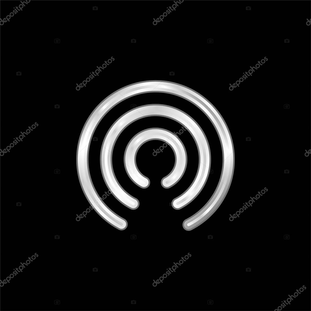 Airdrop silver plated metallic icon